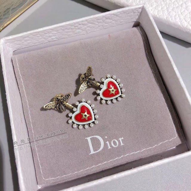 Dior飾品 迪奧經典熱銷款復古做舊蜜蜂心形耳釘耳環  zgd1062